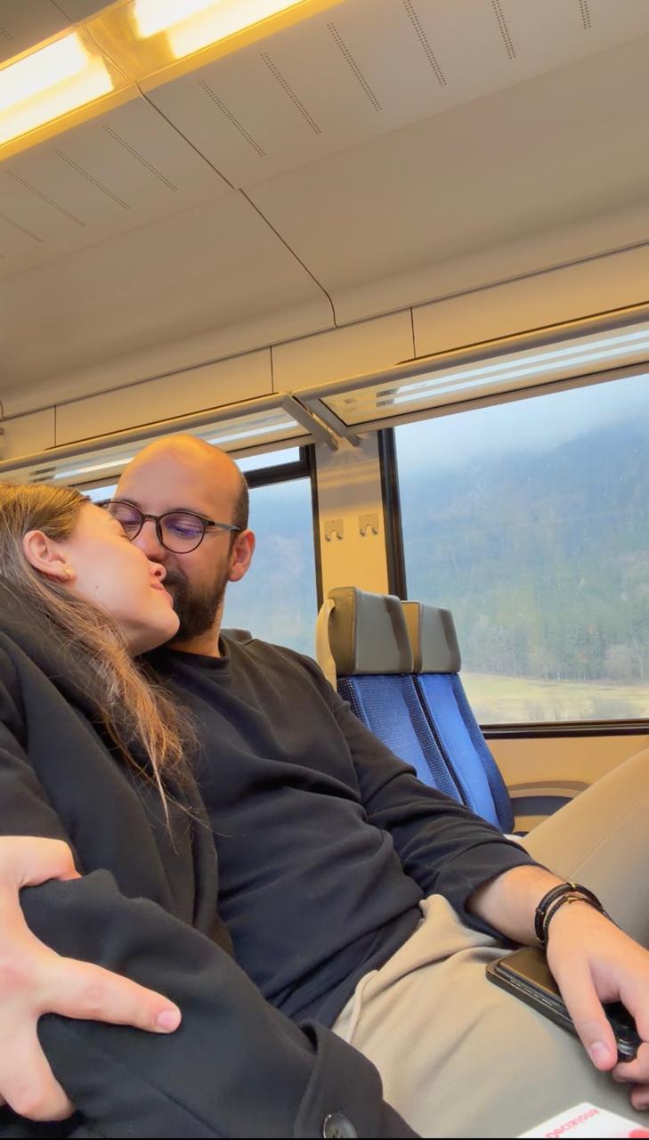 Tatiana and Charbel by the lake